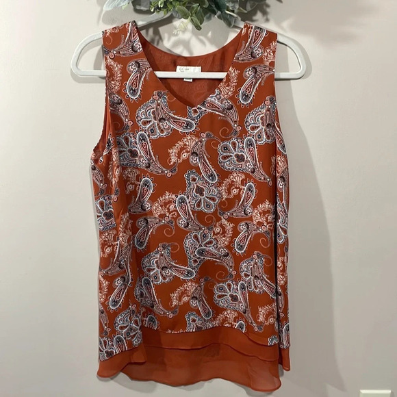 Cato Est. 1946 sleeveless paisley layered top M - Picture 1 of 11